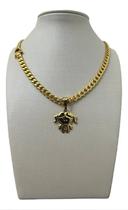 Cordão 6mm Pitbull Feminino + Pingente Menina - Banhado 18k