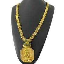 Cordão 8MM Dubai Cravejado + Pingente Mão - Banhado a Ouro Cordão 8MM Dubai Cravejado + Pingente Mão - Banhado a Ouro