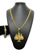 Cordão 8Mm Lacraia Pulseira + Pingente Tio Patinhas Banhado