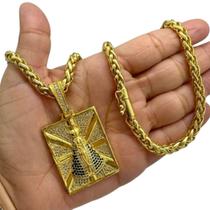 Cordão 8mm Peruano + Pingente Nossa Senhora - Banhado a ouro Cordão 8mm Peruano + Pingente Nossa Senhora - Banhado a ouro