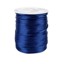 Cordão Acetinado Rabo De Rato 2Mm Rolo Com 50 M ul Marinho