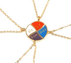 Cordão Amizade Meus Amigos Best Friends Folheado 4 Pçs