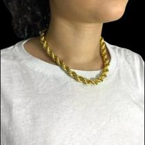 Cordão Baiano 10Mm - Banhado A Ouro 18K