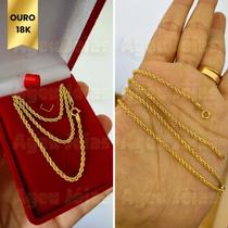 Cordão Baiano 50cm Ouro 18k Unissex Colar Torcido Feminino Cordão Baiano 50cm Ouro 18k Unissex Colar Torcido Feminino