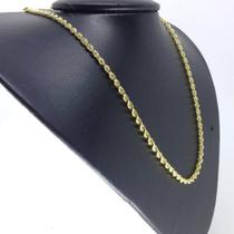 Cordão Baiano Banhado A Ouro 18k 4mm 60cm Corrente Masculina