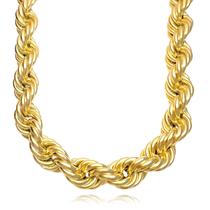 Cordão Baiano Masculino Sem Fecho 70cm Banhado a Ouro 24k Corrente Grossa Personalizada