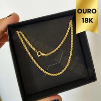 Cordão Baiano Ouro 18k Corrente Elo Baiano 40cm Unissex