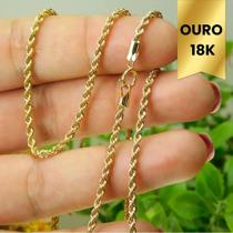 Cordão Baiano Ouro 18k Unissex Colar Ouro 18k Feminino