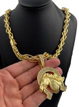 Cordão Balão 13Mm + Pingente Ferradura - Banhado A Ouro 18K