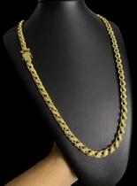 Cordão Banhado a Ouro 18k 8MM Friso S Cravejado Cordão Banhado a Ouro 18k 8MM Friso S Cravejado