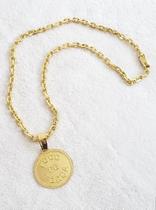 Cordão Banhado A Ouro 18k Cadeado 8mm Pingente Foco Força Fé