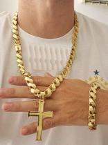 Cordão Banhado A Ouro 18k Friso Dupla Face Pingente Pulseira Cordão Banhado A Ouro 18k Friso Dupla Face Pingente Pulseira