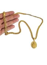 Cordão Banhado A Ouro 18K Grumet 7Mm Pingente N.S. Aparecida