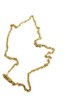 Cordão Banhado A Ouro 18K Modelo Cadeado 6Mm Com Pulseira