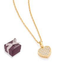 Cordão Banhado Ouro 18k Coração Cravejado Melhor Presente Feminino Rommanel Cordão Banhado Ouro 18k Coração Cravejado Melhor Presente Feminino Rommanel