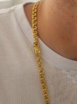 Cordão Banhado Ouro 18k Friso Duplo 8mm/70cm Super Luxo Cordão Banhado Ouro 18k Friso Duplo 8mm/70cm Super Luxo