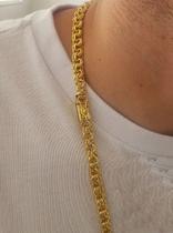 Cordão Banhado Ouro 18k Friso Duplo 8mm/70cm Super Luxo Cordão Banhado Ouro 18k Friso Duplo 8mm/70cm Super Luxo