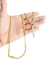 Cordão Banhado Ouro 18K Grumet Elos Duplos Pulseira Pingente