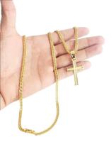 Cordão Banhado Ouro 18K Grumet Elos Duplos Pulseira Pingente