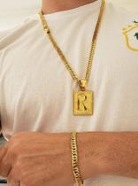 Cordão Banhado Ouro 18k Grumet Lacraia 7mm Pulseira Pingente