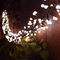 Cordão Bolinha 100 LEDs Branco 8 Funções 127v 8m Decoração Natal Festa 601