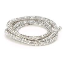 Cordão c/strass cravejado 3.5mm cor prata metro
