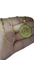Cordão Cad Alongado 1mm + Pingente CRF - Banhado A Ouro Cordão Cad Alongado 1mm + Pingente CRF - Banhado A Ouro