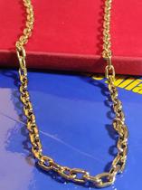 Cordão Cadeado 10 Gramas 4 mm 60 Cm Oco Ouro 18 Kilates