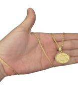 Cordão Cadeado 1mm + Pingente Estrela Davi - Banhado A Ouro