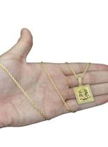 Cordão Cadeado 1mm + Pingente Jesus Cristo - Banhado A Ouro