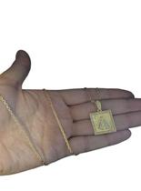 Cordão Cadeado 1mm + Pingente Nossa Senhora - Banhado A Ouro Cordão Cadeado 1mm + Pingente Nossa Senhora - Banhado A Ouro