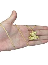 Cordão Cadeado 1Mm + Pingente São Jorge - Banhado A Ouro