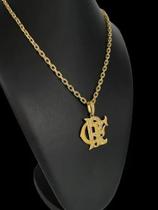 Cordão cadeado 4mm com pingente CRF banhado a ouro 18k Cordão cadeado 4mm com pingente CRF banhado a ouro 18k