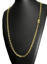 Cordão Cadeado 5Mm Fecho Nossa Senhora Banhado A Ouro 18K