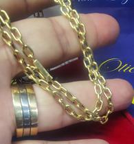 Cordão Cadeado Masculino Ouro 18 Kilates Peso 12.50 Gramas 65 Cm 3.50 mm Oco Cordão Cadeado Masculino Ouro 18 Kilates Peso 12.50 Gramas 65 Cm 3.50 mm Oco