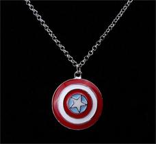 Cordão Capitão América Escudo Marvel Vingadores Pingente Geek Nerd Acessório Geek Pride Top