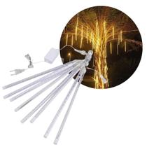 Cordão Chuva de Meteoro 8 Tubos 48cm 240 Leds Branco Quente 2 Metros - Wincy Natal