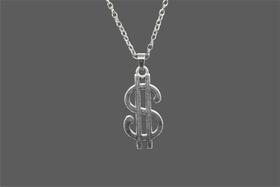 Cordão Colar Corrente com Pingente de Cifrão Dinheiro Dólar Money Cordão Colar Corrente com Pingente de Cifrão Dinheiro Dólar Money
