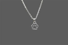 Cordão Colar Corrente com Pingente de patinha de Pet Cão Dog Gato Cat
