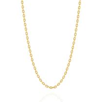 Cordão colar corrente rommanel banhado ouro 18k feminino elo cadeado 45cm 530960