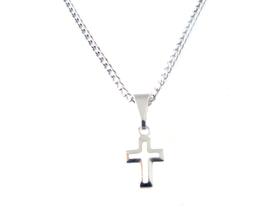 Cordão Colar Crucifixo Cruz Religioso Aço Inox