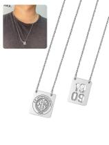 Cordão Colar Escapulário 60Cm Prata Unissex Time Pingente