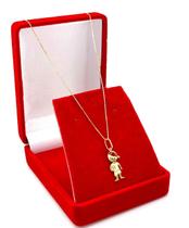 Cordão Colar Feminino De Ouro 18k Veneziana 40cm Com Pingente Menino Futebol Cordão Colar Feminino De Ouro 18k Veneziana 40cm Com Pingente Menino Futebol