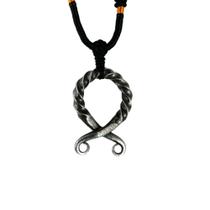 Cordão Colar Viking Runas Pingente Tribal Torcido Maciço Estilo Barbearia Vikings