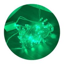 Cordão Com 100 Lâmpadas De Led Pisca Pisca 10 Metros 8 Funções Fio Crystal Cor Verde