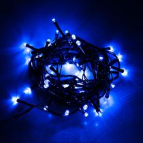 Cordão Com 50 Lampadas De Led Formato Pequena Gota 5 Metros Fio Verde Escuro Cores:Azul Cordão Com 50 Lampadas De Led Formato Pequena Gota 5 Metros Fio Verde Escuro Cores:Azul