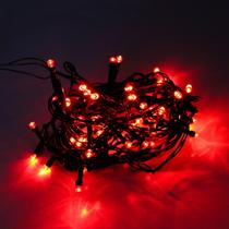 Cordão Com 50 Lampadas De Led Formato Pequena Gota 5 Metros Fio Verde Escuro Cores:Vermelho