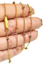 Cordão com Esferas Colar Delicado e Sofisticado em Aço Inox