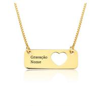 Cordão Com Nome Personal 20 x 30 mm Ouro 18 Kilates Peso 2,50 Gramas 45 Cm Todos Nomes