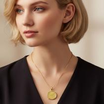 Cordão Com Pingente 500 Réis Semelhante Ao De 1913 Banho De Ouro 18k 1563A